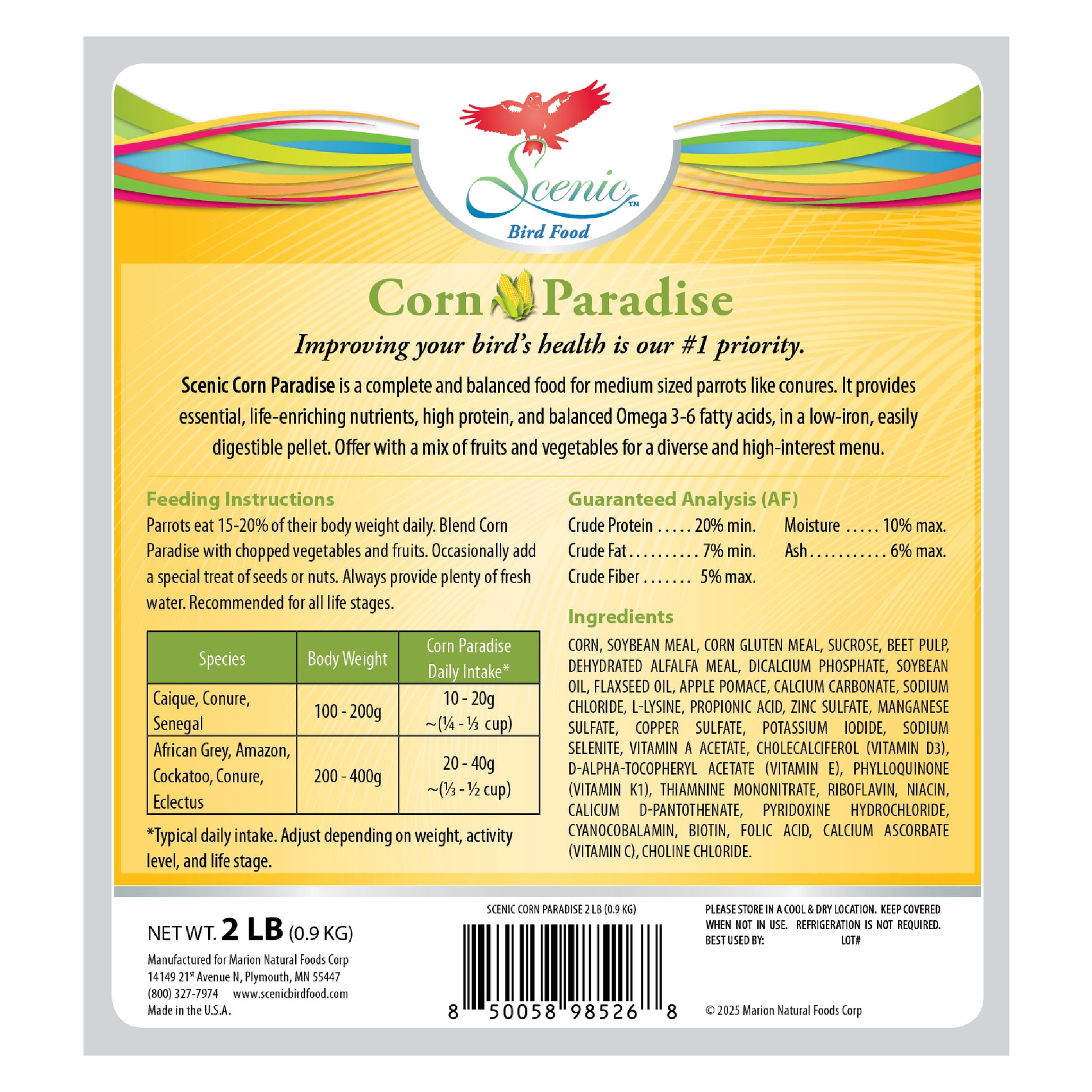 Scenic Corn Paradise 2lb Back Label