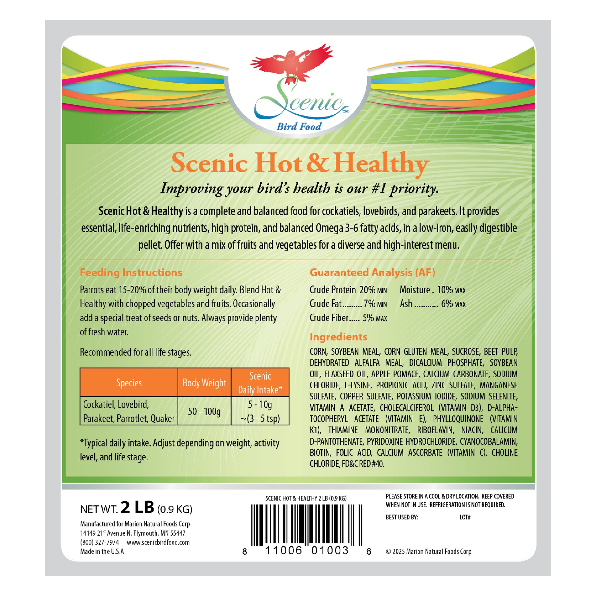 Scenic Hot & Healthy 2lb Back Label