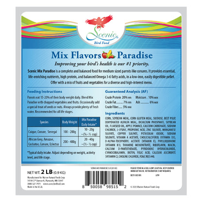 Scenic Mix Paradise 2lb Back Label