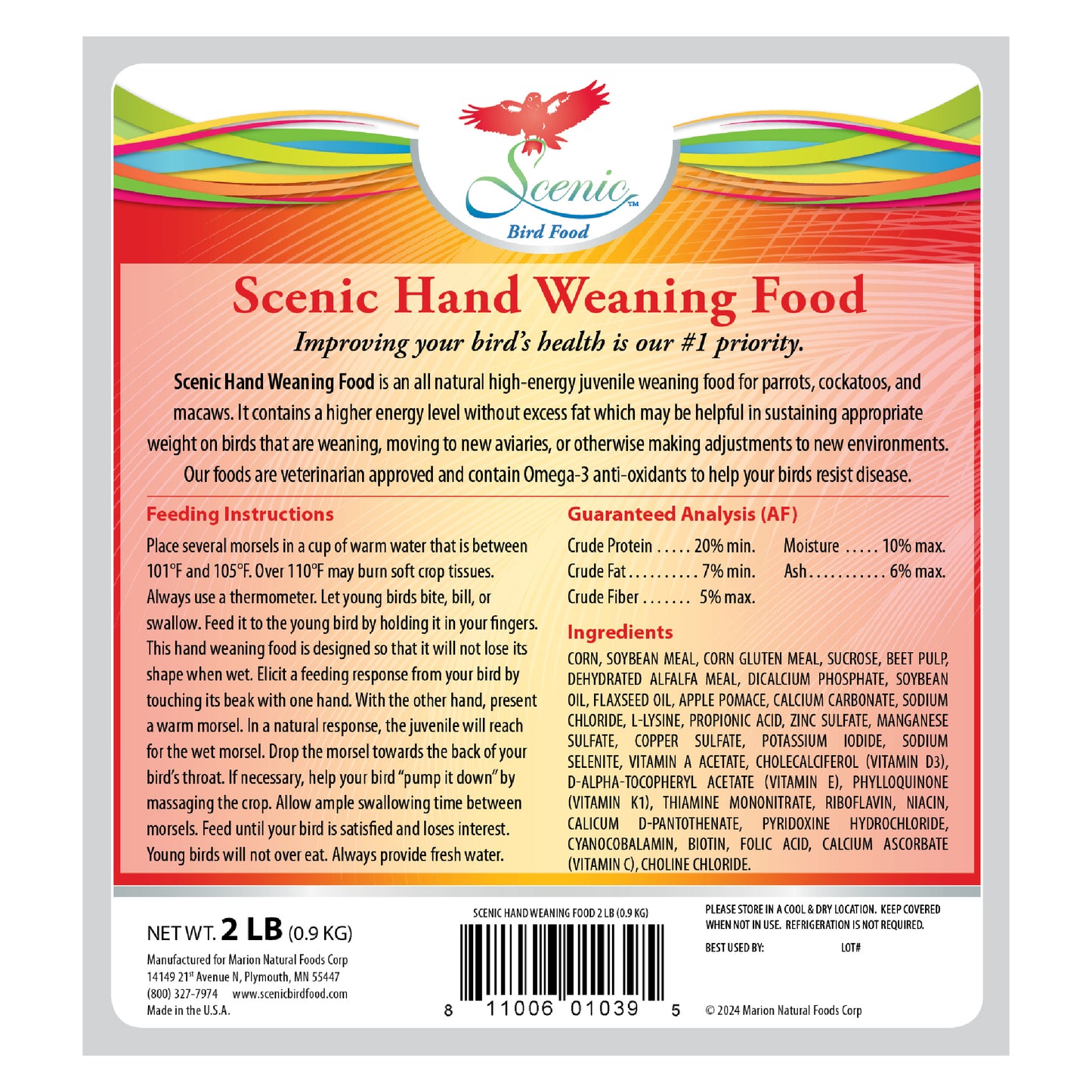 Scenic Hand Weaning 2lb Back Label